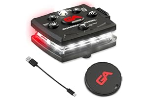 Guardian Angel Micro Series Safety Lights, (All White Front & Red Rear) | Rechargeable, Magnetic & Hands-Free Wearable LED Flashlight for Dog Walking, Cycling, Hiking, Camping & Fishing