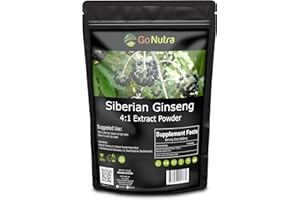 Go Nutra Siberian Ginseng - Eleuthero Root Powder | 4:1 Extract 4X Times Stronger | Supports Energy & Stamina | Natural & Adaptogenic | Eleutherococcus Senticosus | Non-GMO | 1lb (16 Ounce)