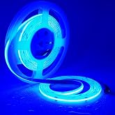 TOPAI 24V Dotless Blue COB LED Strip 16.4ft Outdoor IP65 Waterproof | High density 480LEDs/M, Cuttable, Flexible, Self Adhesive Easy Install for Living Room, Balcony, Cabinets