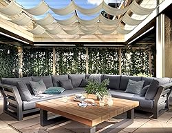 SunnyRoyal Beige 7'x12' Waterproof Pergola Shade