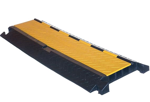 3 Kanal Kabelbrücke Überfahrschutz PRO / 30° Bogen/Endstücke/Schlauchbrücke Kabelkanal für PKW & LKW (1 Gerade)