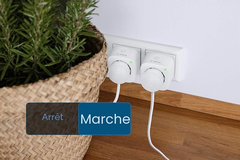 Smart Home - Prise Wi-Fi avec fonction Application (design compact, extension du signal radio, compatible avec Alexa, Google Assistant et Apple HomeKit), Version pour la France