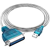 SinLoon USB to Parallel Port Adapter USB to IEEE1284 CN36 Parallel Printer Cable Adapter for Printer (4.6FT)