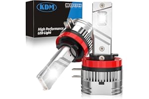 KDM 2025 Upgraded H11B Light Bulb, 80W 10000 Lm Replacement Bulb, 600% Brightness High Performance Cooling Fan Lamp Plug ＆ Play, H11B LED Bulb Kit 6000K White, 2Pack