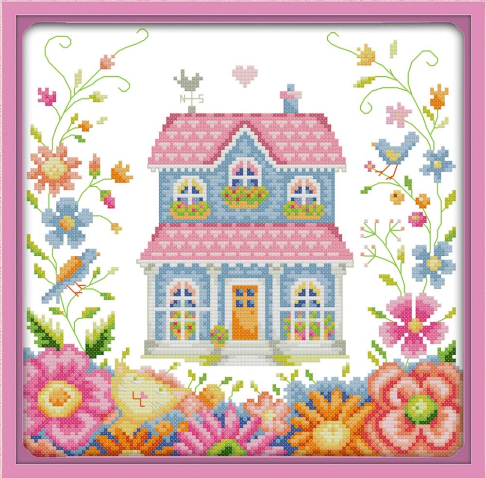 CaptainCrafts Cross Stitch Kits Stamped Cross Stitch Printed 11CT Fabric Cross Stitch DIY Art Needlecrafts Embroidery Kits for Adults Beginners (Preprinted 11CT, The Garden Shed)