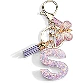 SHTALHST Initial Keychain Letter Keycharm for Women Initial Letter Bag Charm Gifts for Daughter Mom Girlfriend Wife