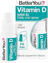 BetterYou Vitamin D3 4000 IU Oral Spray 3-Month Supply Peppermint UK Made