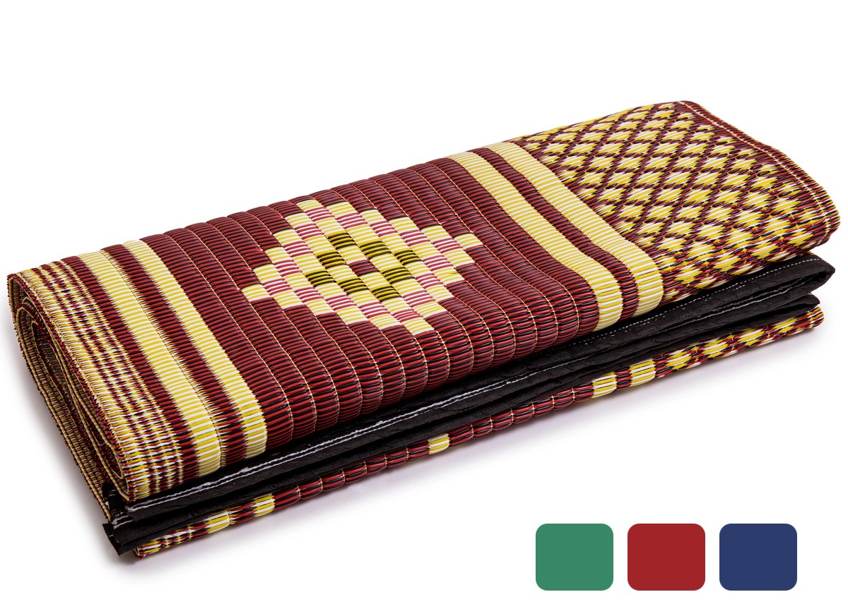 IndigoMer Outdoor Mat For Camping - rv ground tent Rug Oversized Large