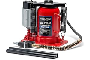 XtremepowerUS Low Profile 20 Ton Air-Operated Hydraulic Bottle Jack (44,000 LBS) Air Tools Manual Jack Air Jack with Hand Pump Handle