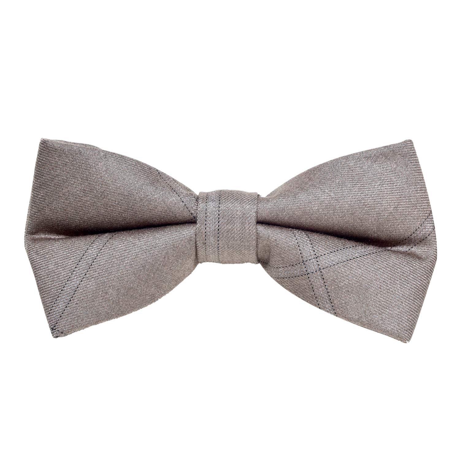 MASADA corduroy bow tie beige plaid - men's accessory in vintage look, continuously adjustable, handmade with hook closure - 12 x 6 cm