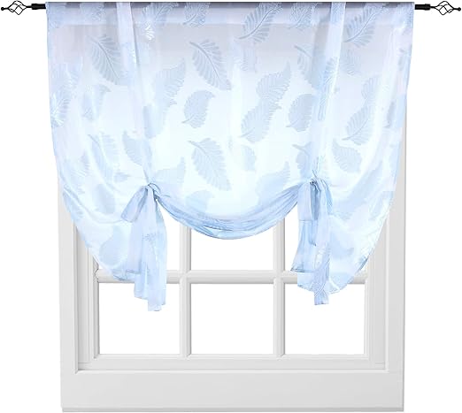 Amazon Com Keqiaosuocai Sheer Tie Up Curtains For Kitchen Windows