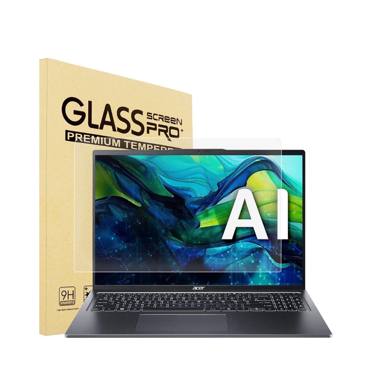 Photo 1 of 16 Inch Tempered Glass Screen Protector For Acer Swift 16 AI SF16-51T-76TG, Acer Swift Edge 16 SFE16-41/42/43/44, Swift Go 16 SFG16-71/72T, Swift X 16 SFX16-52G/61G, Aspire Vero 16 Laptop, 9H