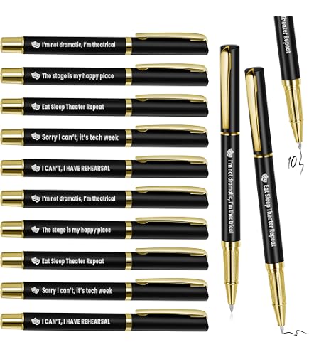 InnoBeta Theater Lover Ballpoint Pen Set - 4 Rose Gold Pens With Broadway Quotes, Gift For Actors & Friends - View #8