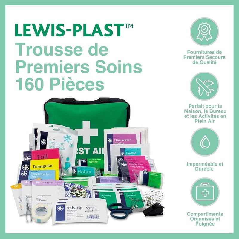 Pièces de premiers soins de la trousse de premiers soins plastiques 160 pièces - composant de kit de sauvetage de haute qualité avec normes européennes