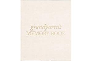 DUNCAN & STONE PAPER CO. Grandparent Memory Book - Linen Hardcover Grandparents Journal w/Gold Embossed, Occasions Space - Thoughtful Gifts for Grandparents, Cream, 72 Pages