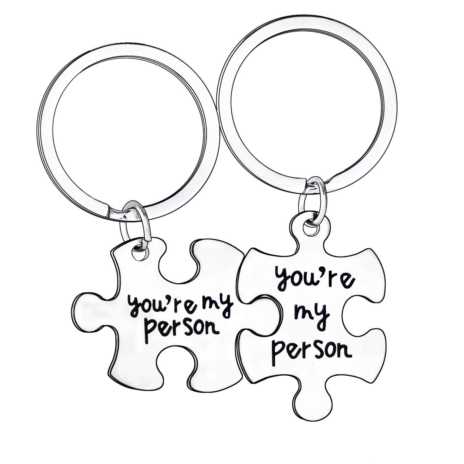 MADHAHEFU Couple Keyrings Boyfriend Girlfriend Gift Husband Keychain Valentine Day Gift Love Puzzle Jewellery (you're my person)