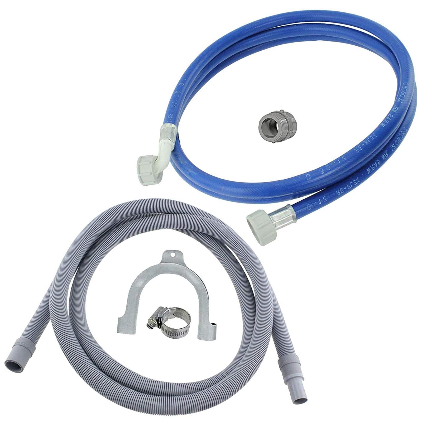 SPARES2GO Water Fill Pipe & Drain Hose Extension Kit Compatible with Samsung Washing Machines (2.5M)