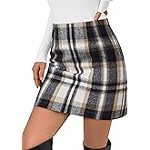 LILLUSORY Womens Plaid Skirt Fall High Waist Flannel Mini Checkered Skirts Winter Corduroy Sweater Dress 2026