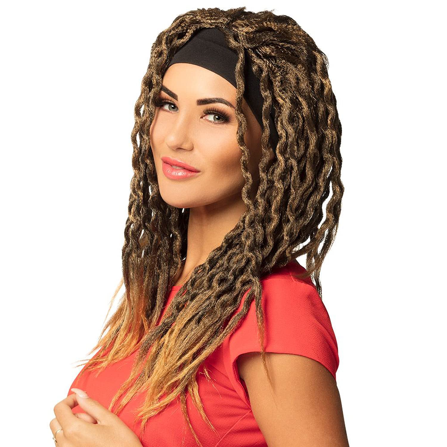 Boland 23673 Emily Adult Wig – Brown Curly Hair with Hair Band, One Size, Perfect for Fancy Dress, Cosplay, and Themed Events