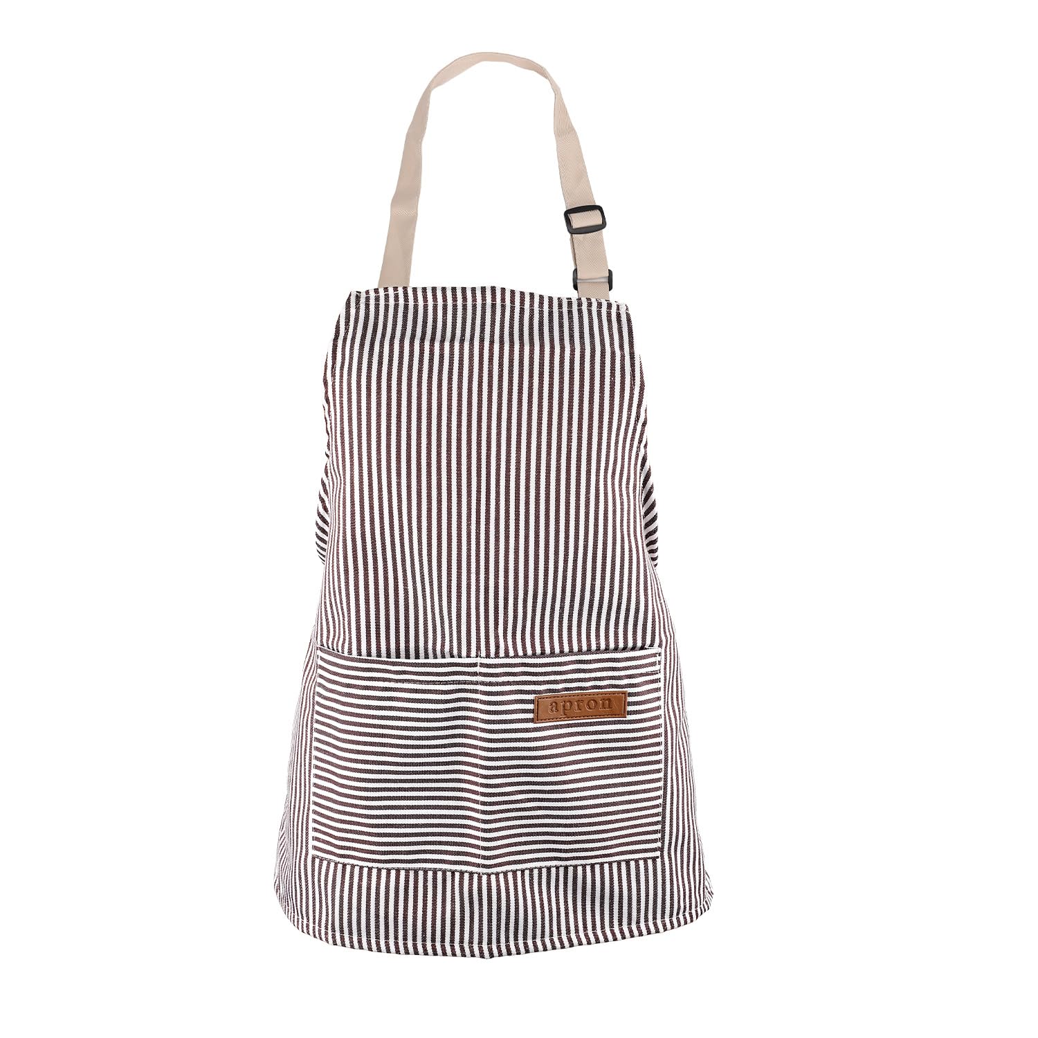 NQEUEPN Kids Apron, Polyester Cotton Kids Cooking Apron with 2 Pockets Striped Children's Apron Adjustable Kids Aprons for Painting Children Chef Apron for Boys And Girls (Gray)