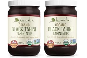 Kevala Organic Black Sesame Tahini – USDA Organic, Non‑GMO Project Verified & Kosher Certified | Smooth Hulled Sesame Paste i