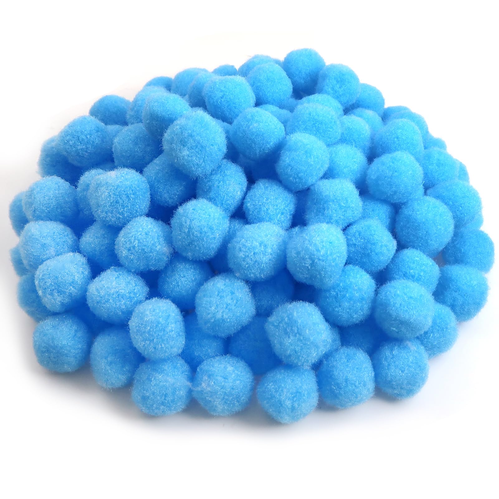 TOAOB 300pcs Blue Pom Poms 25mm Fluffy Felt Balls Fuzzy Pompoms for Crafting DIY Crafts Decorations