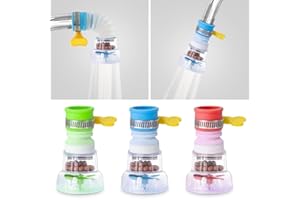 VIKROM 3 Pcs Faucet Filter Set - Water Faucet Extenders 360 Rotating, Adjustable Water Purifier for Sink (0.83 x 2.6 x 1.85), Easy to Install and Store, Reduce Water Waste, Good for Kitchen and Bathroom
