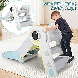 Arlopu Folding Toddler Slide with Climber, Indoor