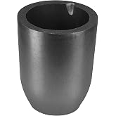CANALHOUT 6Kg Graphite Crucible w/Pouring Spout for Melting Metal | Silicon Carbide Crucible, 1800℃(3272&deg;F) High Temp, Melting Casting Refining Aluminum Gold Silver Brass Copper