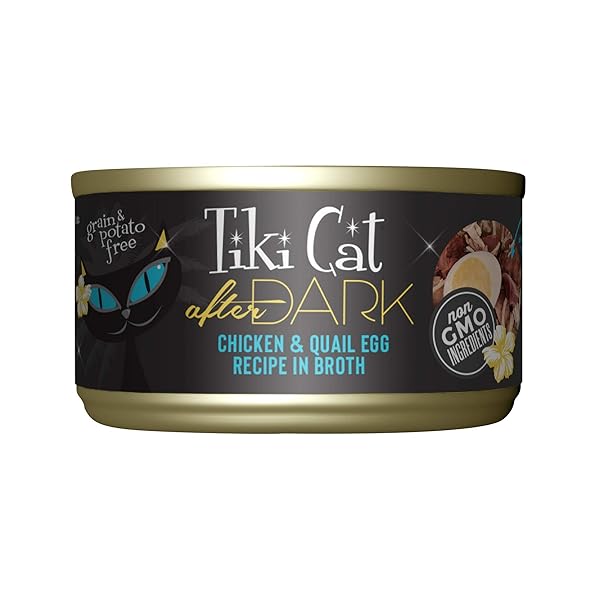 TIKI CAT AFTER DARK, CHICKEN & QUAIL EGG,...
