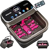 OOAMBB Collapsible Foot Spa with Heat, Bubble,Temp Control,Remote Control, Color Touch Screen Foot Bath Massager with 6 Massage Rollers,Foot Soaking Tub,Pedicure Foot spa for Stress Relief (Deep Grey)