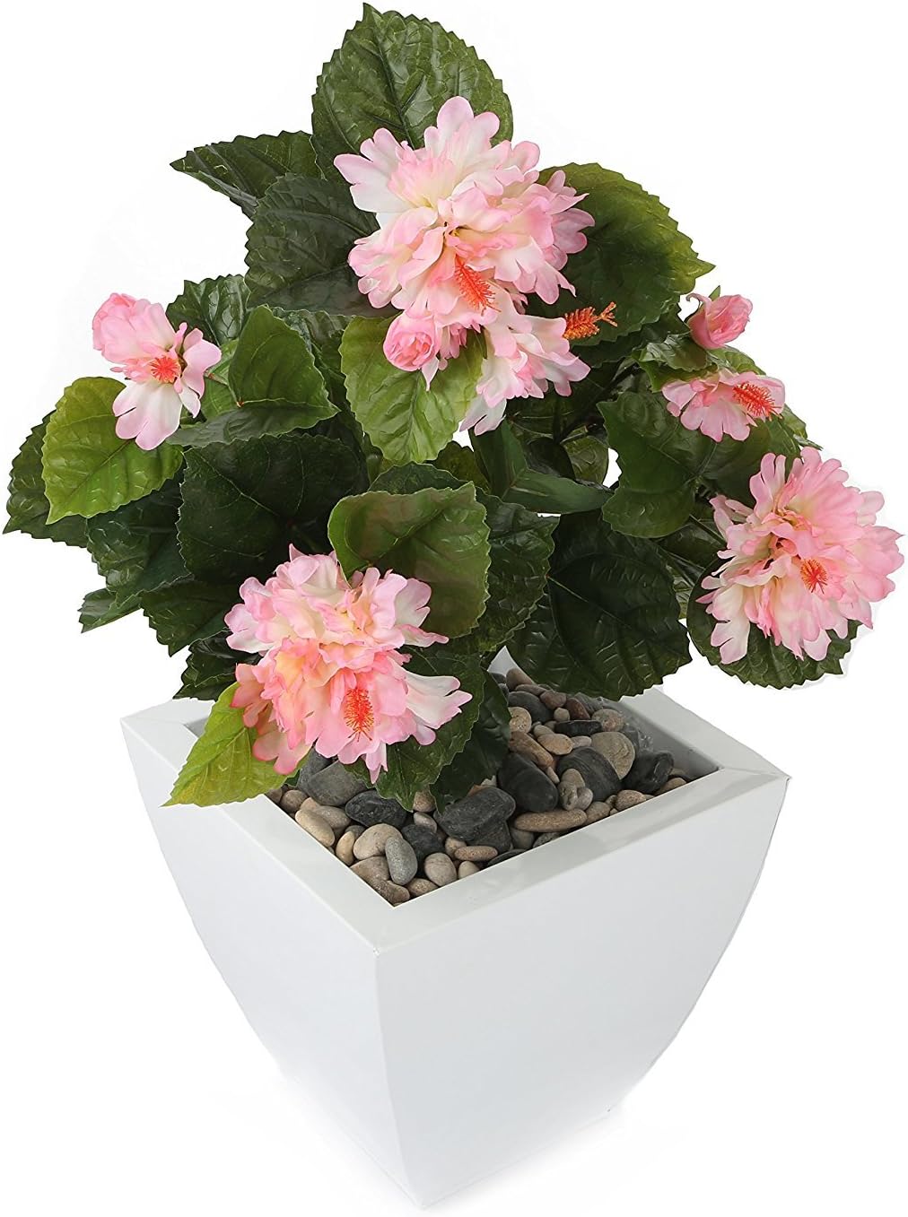 Closer2Nature Artificial 2ft Pink Hibiscus Plant - Portofino Planter Not Included