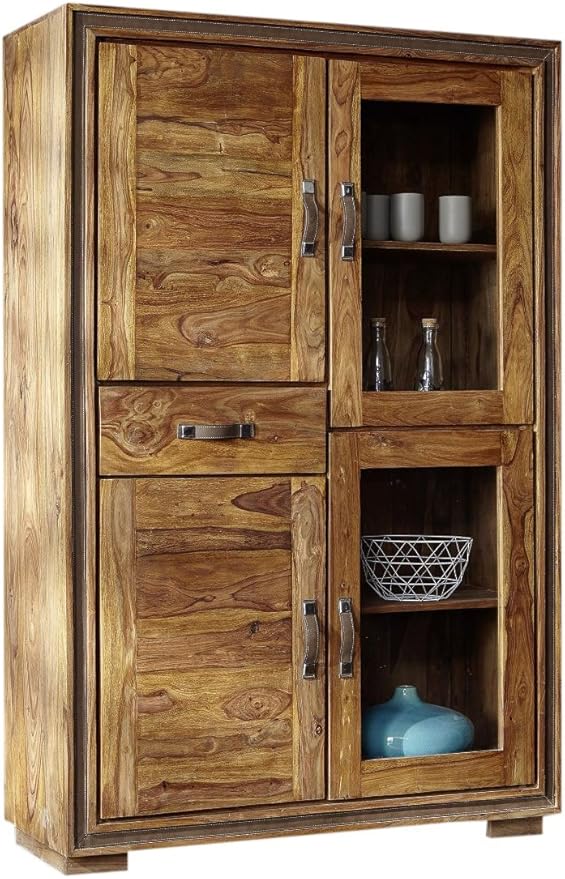 Wolf Mobel Shan Lager Vitrine Holz Shina 118x45x181 Cm Amazon De Kuche Haushalt