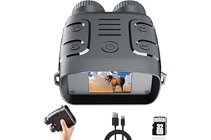 SHEAWASY Night Vision Goggles, 2K Video Clarity, 10X Digital Zoom, 2.4" TFT Screen, 850nm Infrared Light, 32GB Storage, Rechargeable Battery, Outdoor Adventures, Camping, Travel