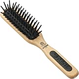 Kent Brushes PF20 Midi Detangling Fat Pin Narrow Brush Beech Wood Natural view 1