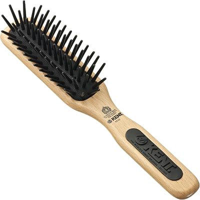 Kent Brushes PF20 Midi Detangling Fat Pin Narrow Brush Beech Wood Natural