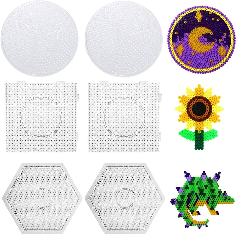 AMACOAM Fuse Beads Pegboards Fuse Beads Kit 5mm Fuse Beads Boards Clear