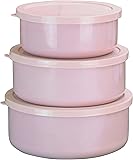 Calypso Basics by Reston Lloyd 6-Piece Enamel on Steel Bowl/Storage Set, Pink