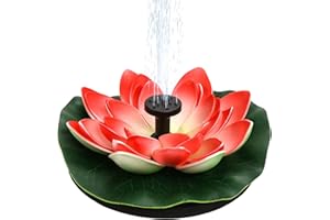 PILAVALOO Solar Water Fountain, Water Lily Solar Fountain for Bird Bath, Garden Decor Solar Fountain, Fountain Pump for Bird Bath Outside Pond and Backyard, 6 Nozzles