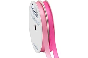 Ribbli 2 Rolls Satin Pink & Hot Pink Craft Ribbon,Total 20 Yards,(Pink 1/4-Inch x 10-Yard,Hot Pink 1/4-Inch x 10-Yard)