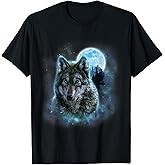 Grey Wolf Hunting Ground, ICY Moon, Forest, Galaxy T-Shirt