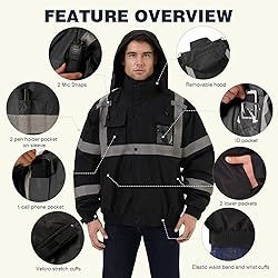 SKSAFETY Safety Softshell Jacket for men, High