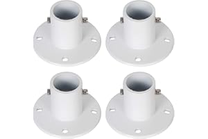 ECOTRIC Deck Anchor Flange Cast Aluminum Above Ground Pool Ladders/Handrails/Slide - 1 7/8” Inch Diameter of 1.9"(4PC)