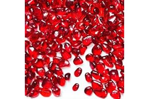 ATOPLUTLY 0.88LB Red Fish Tank Gravel Aquarium Glass Stones Sea Glass Pebbles Aquarium Gravel Rocks Fish Tank Rocks, Beads Pebbles Rock Sand Glass Gems Stones for Vase Filler Fish Turtle Tank Decoration