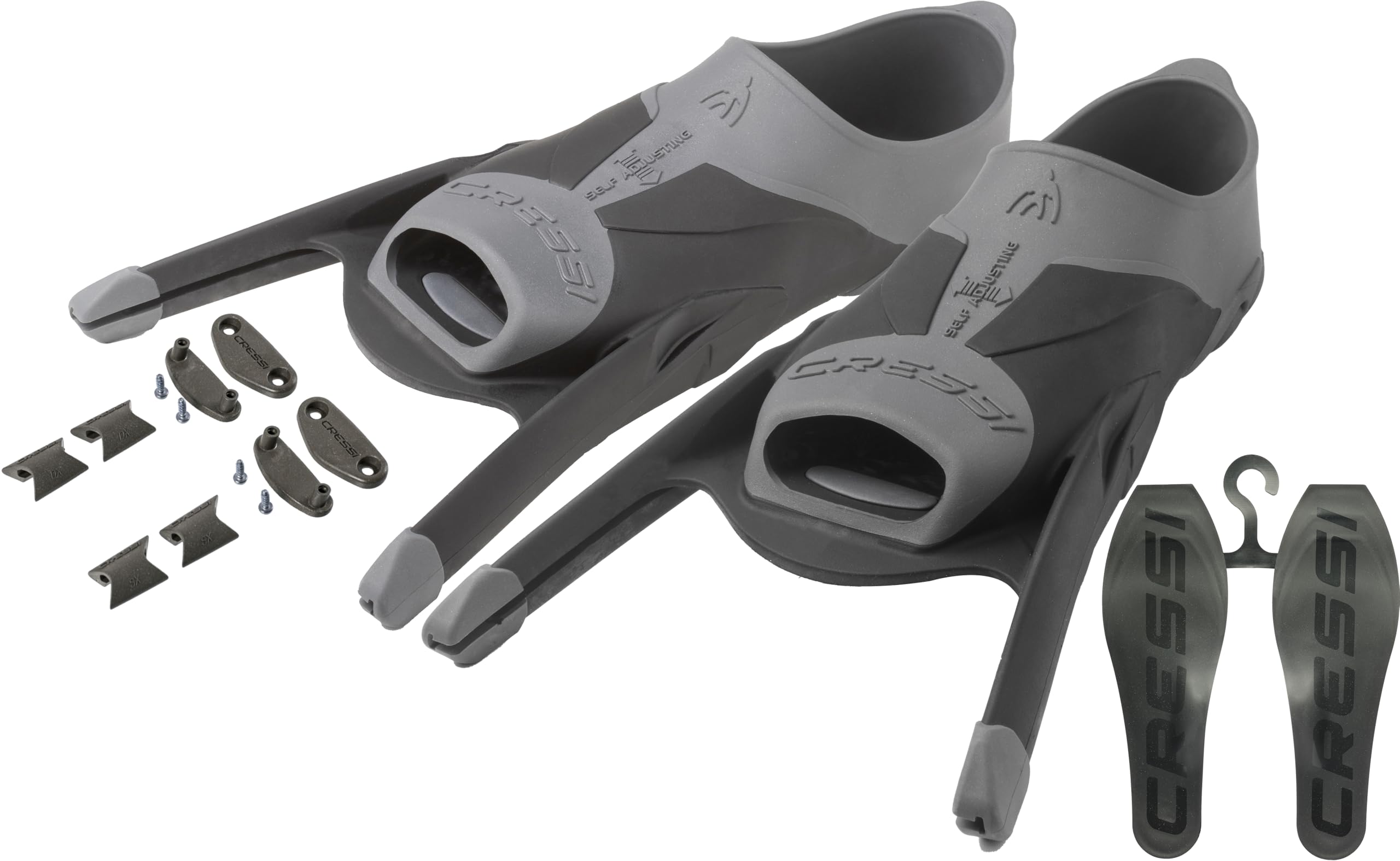 Cressi Men's Gara Modular Fins Foot Pocket (Made in Italy), Black/Grey, 40/41-6.5/7.5