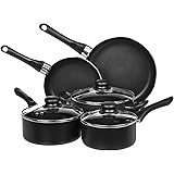 Amazon Basics Non-Stick Cookware Set, Pots and Pans - 8-Piece Set