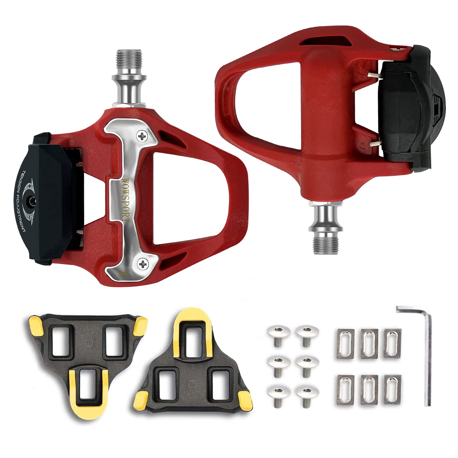 Photo 1 of WOWSPORT SPD-SL Road Bike Pedals - Lightweight Clipless Pedals with 3-Bolt Cleats, Sealed Bearings & Nylon Composite | Shimano SPD SL Compatible