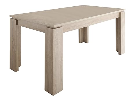 trendteam ET16245 Esstisch Wohnzimmertisch Tisch Eiche sägerau hell Nachbildung, ausziehbar LxBxH 160-200 x 77 x 90 cm