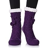 Yebing Womens Non Slip Slipper Socks Winter Warm Soft Cozy Fuzzy Fleece-lined Grippers Home Socks