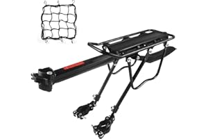 Dirza Bike Cargo Rack Bike Rear Rack with Fender Full Quick Release Adjustable Bicycle Carrier Bike Luggage Rack 115 lbs Capacity